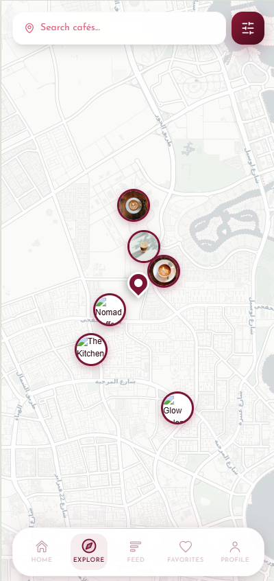 Qareeb map discovery screen